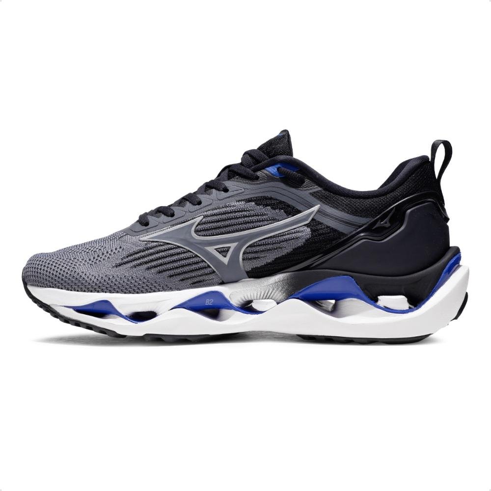 Tênis Mizuno Wave Stratos 3 Unissex Chumbo/Preto 2