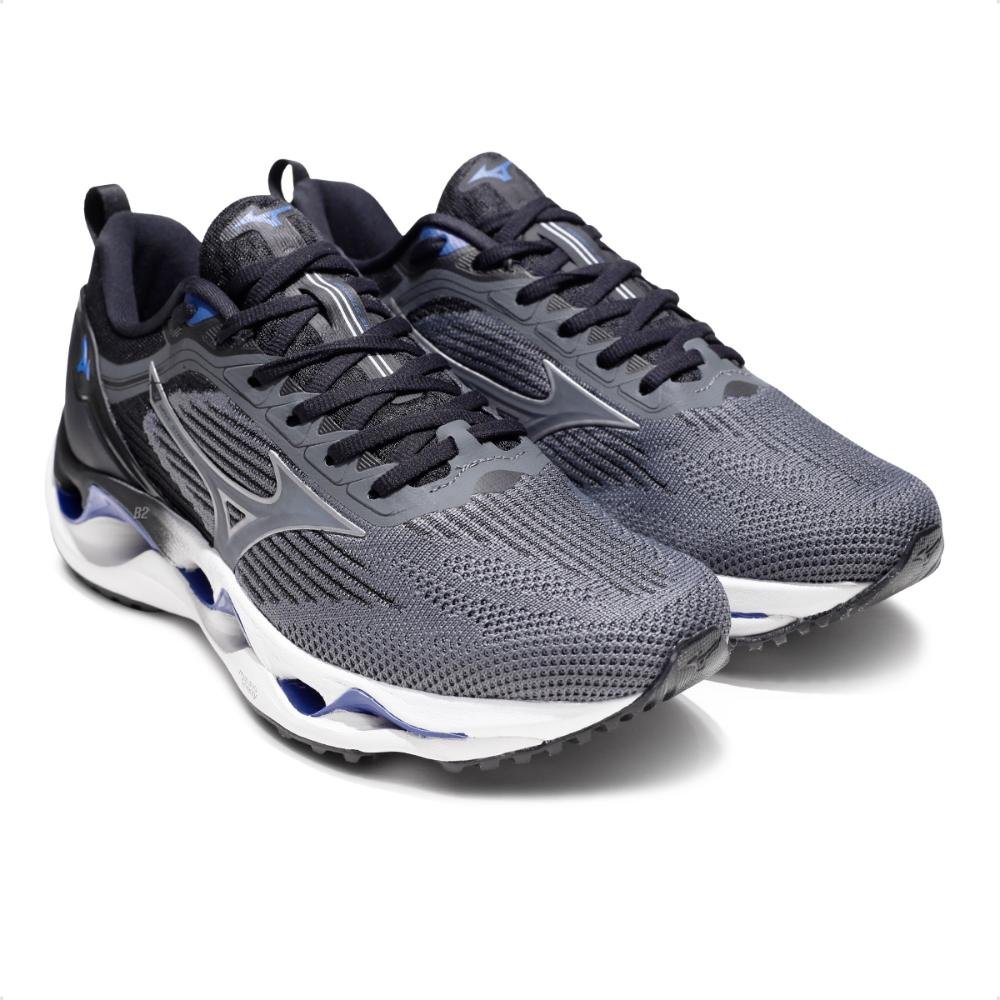 Tênis Mizuno Wave Stratos 3 Unissex Chumbo/Preto 3