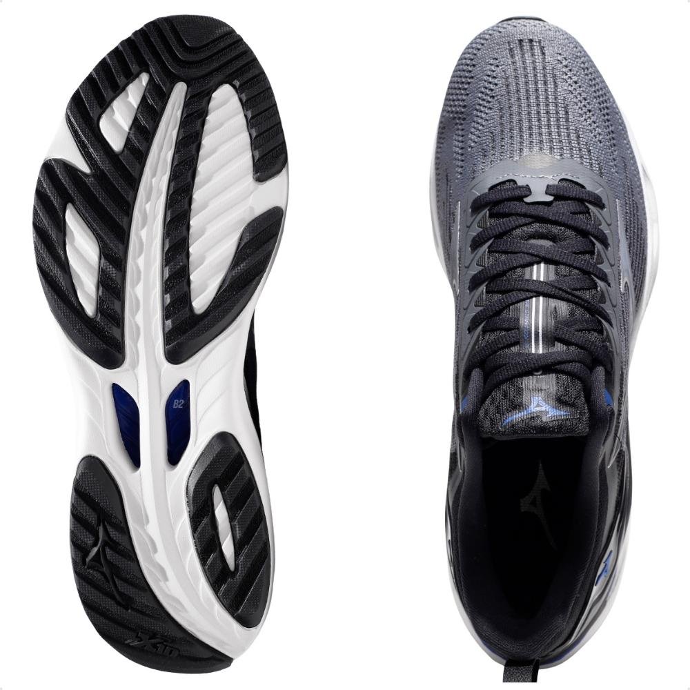 Tênis Mizuno Wave Stratos 3 Unissex Chumbo/Preto 6