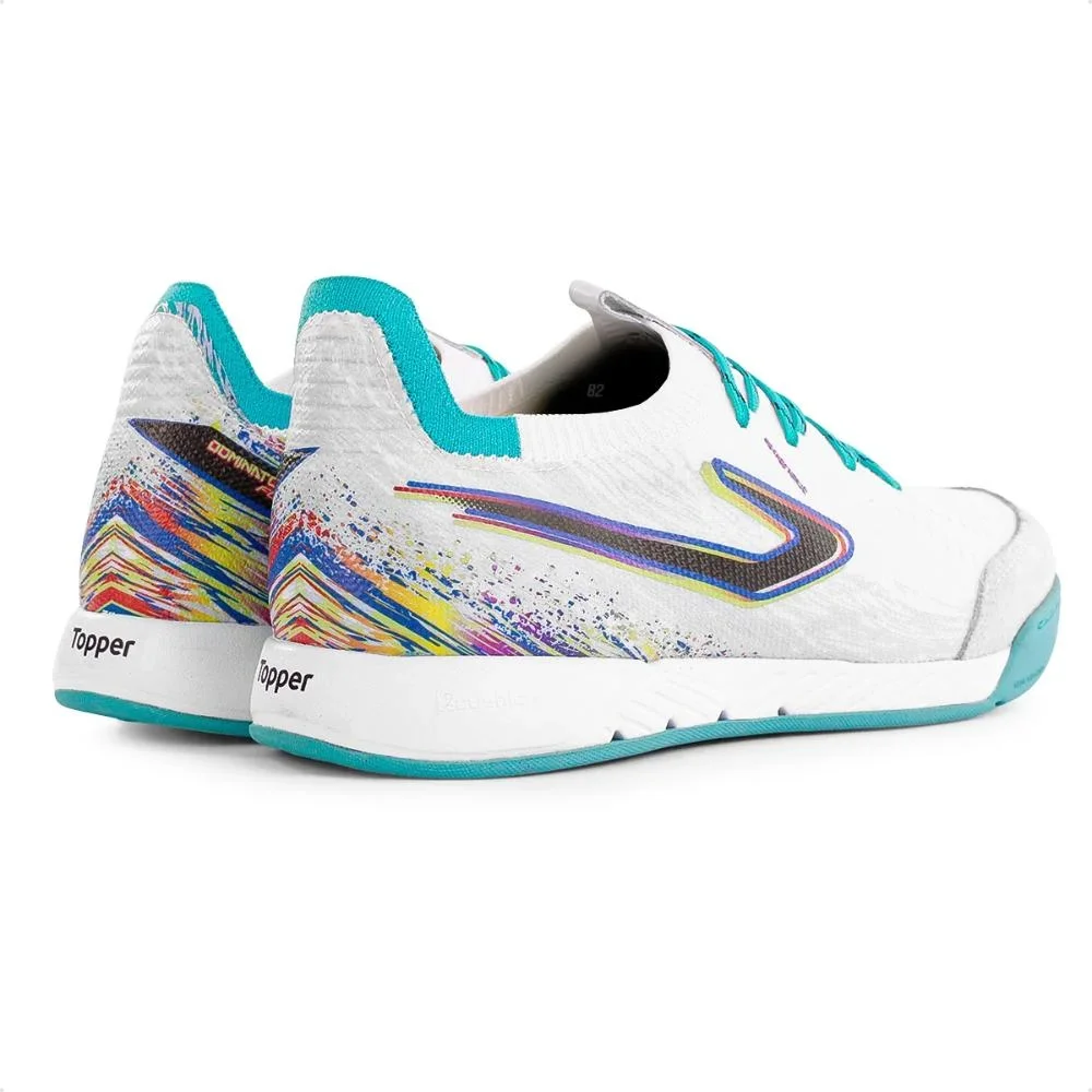 Chuteira Futsal Topper Dominator Fuse II Unissex Branco 5