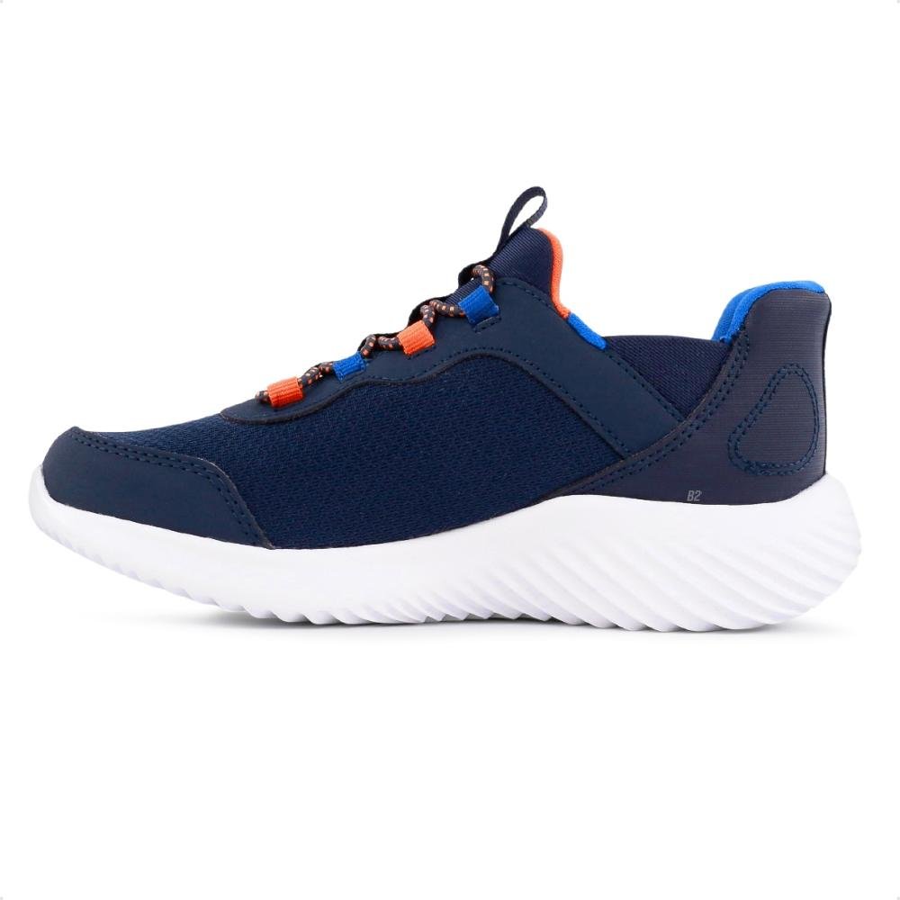 Tênis Skechers Bounder Brisk Burst Infantil Marinho/Laranja 2