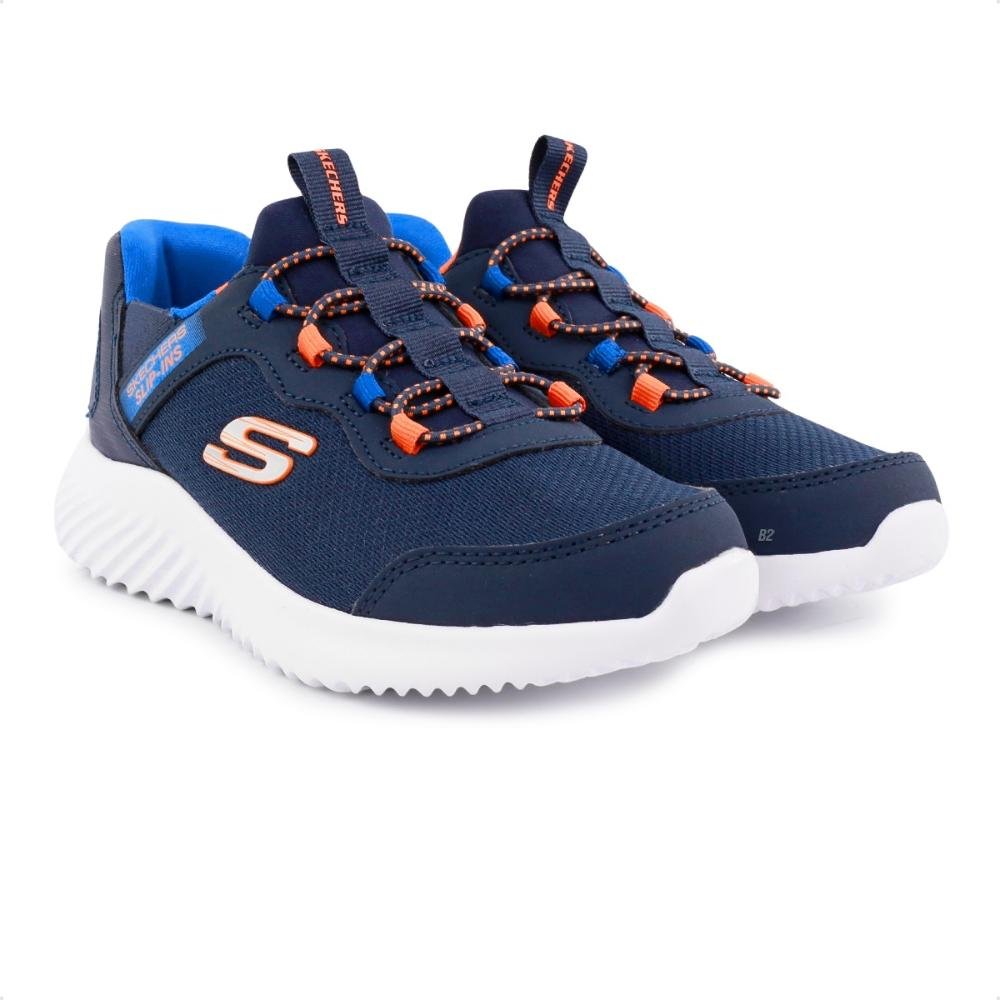 Tênis Skechers Bounder Brisk Burst Infantil Marinho/Laranja 3