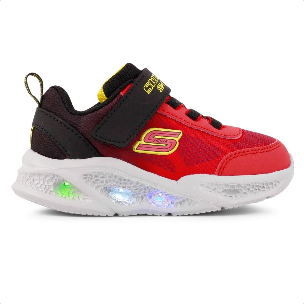 Tênis Skechers Meteor Lights Krendo Infantil Vermelho/Preto 1