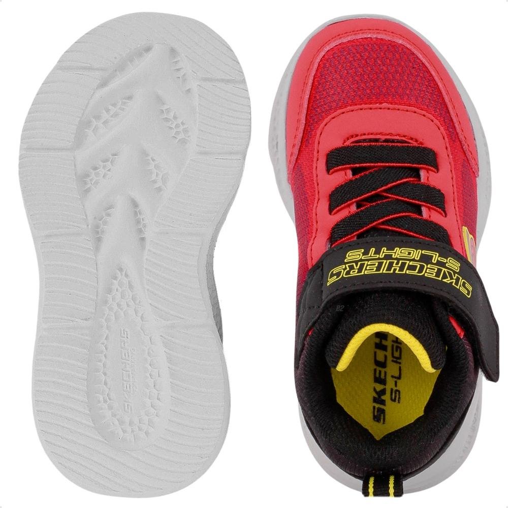 Tênis Skechers Meteor Lights Krendo Infantil Vermelho/Preto 6