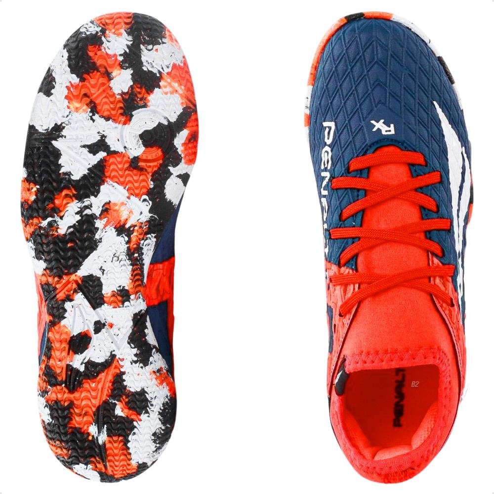Chuteira Futsal Penalty Rx Locker Kids Y-3 Unissex Azul/Vermelho 6