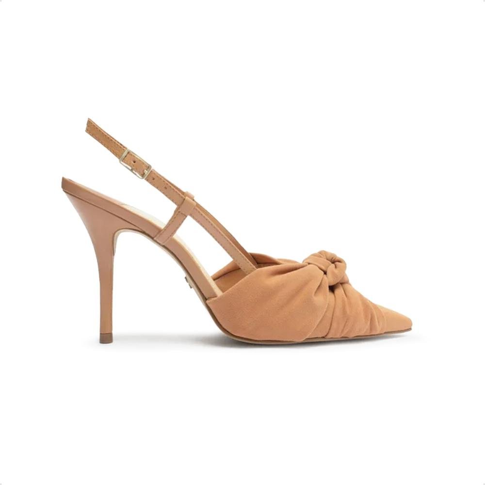 Scarpin Arezzo Suede Salto Alto Feminino Bege 2