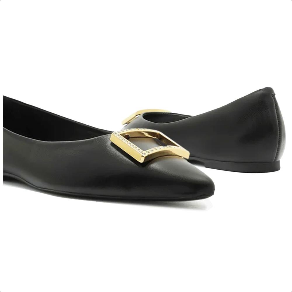 Sapatilha Arezzo Bico Fino Feminina Preto/Dourado 3
