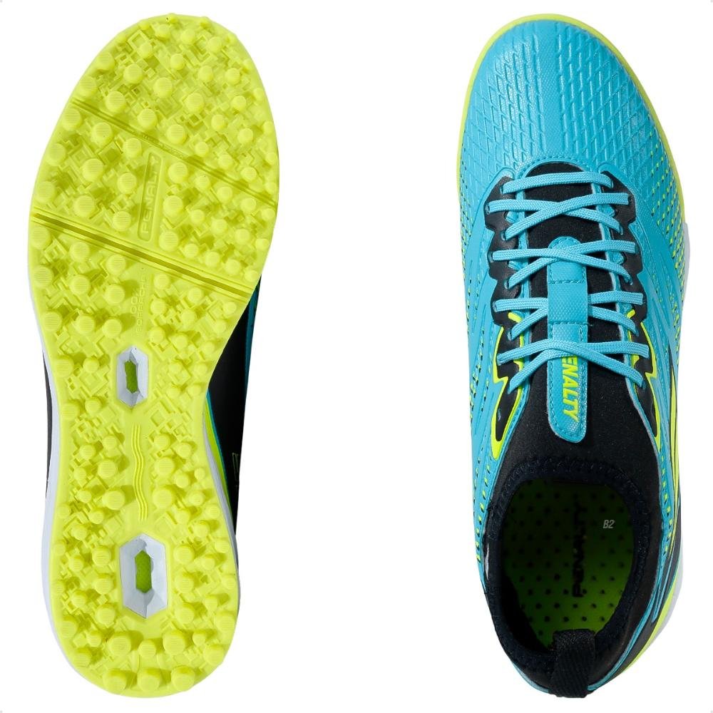 Chuteira Society Penalty Se7e Locker Y-2 Masculina Azul Claro/Verde 6