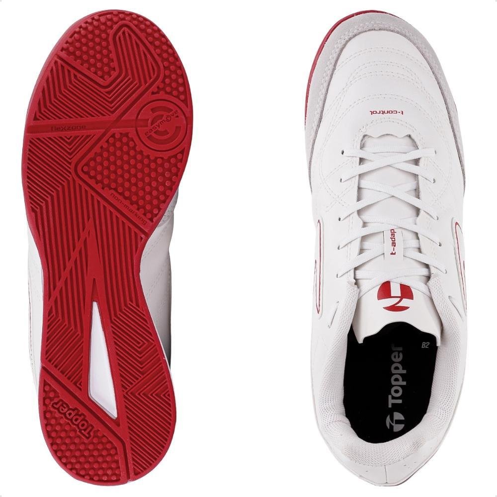 Chuteira Futsal Topper Maestro Club V Masculina Branco/Vermelho 6