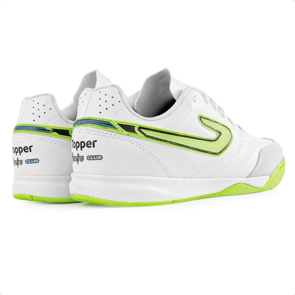 Chuteira Futsal Topper Maestro Club V Masculina Branco/Verde 3