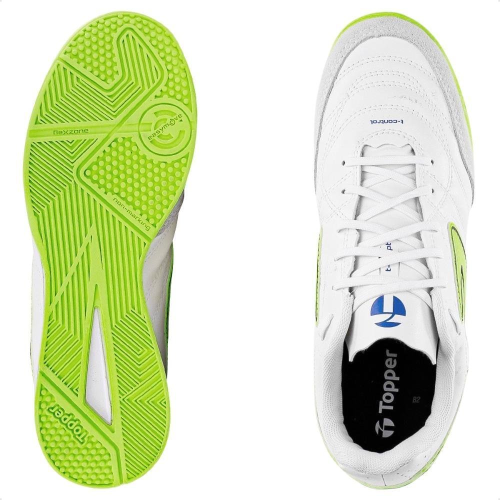 Chuteira Futsal Topper Maestro Club V Masculina Branco/Verde 5