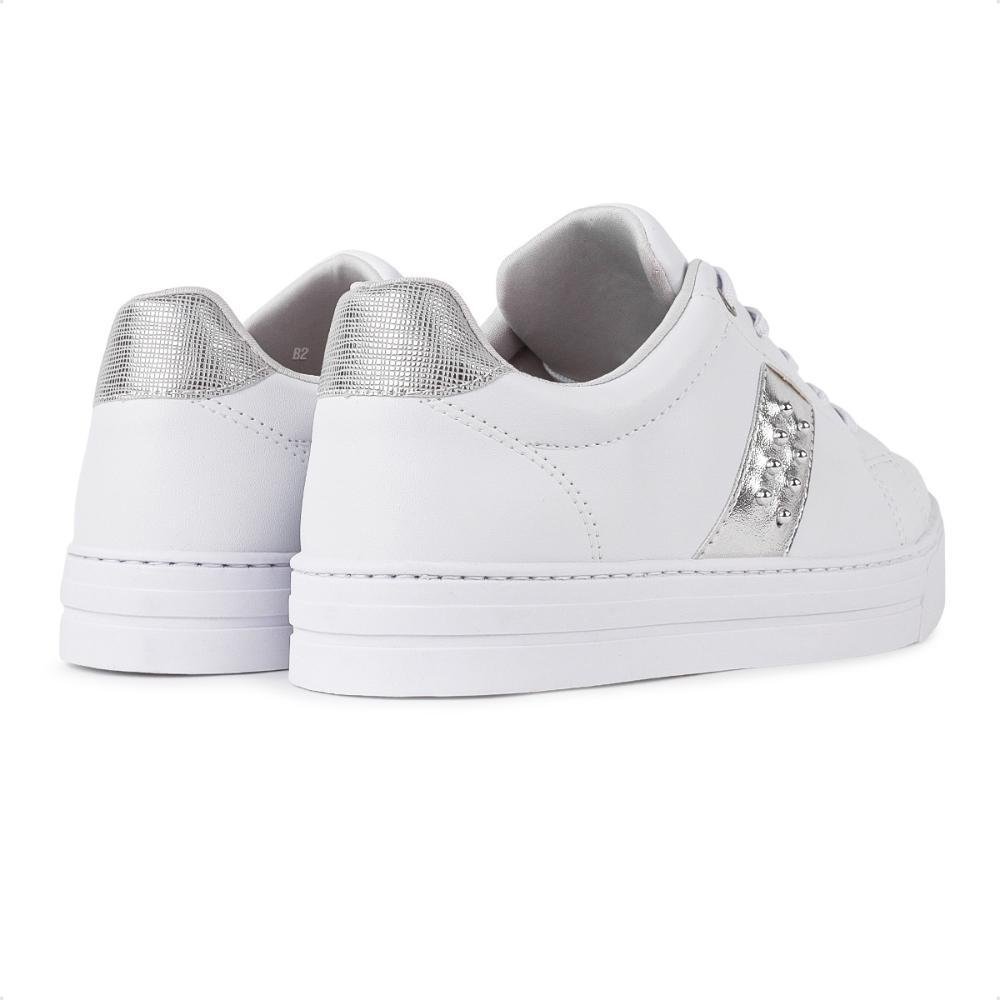 Tênis Ramarim Casual Detalhe Enfeite Feminino Branco/Prata 4