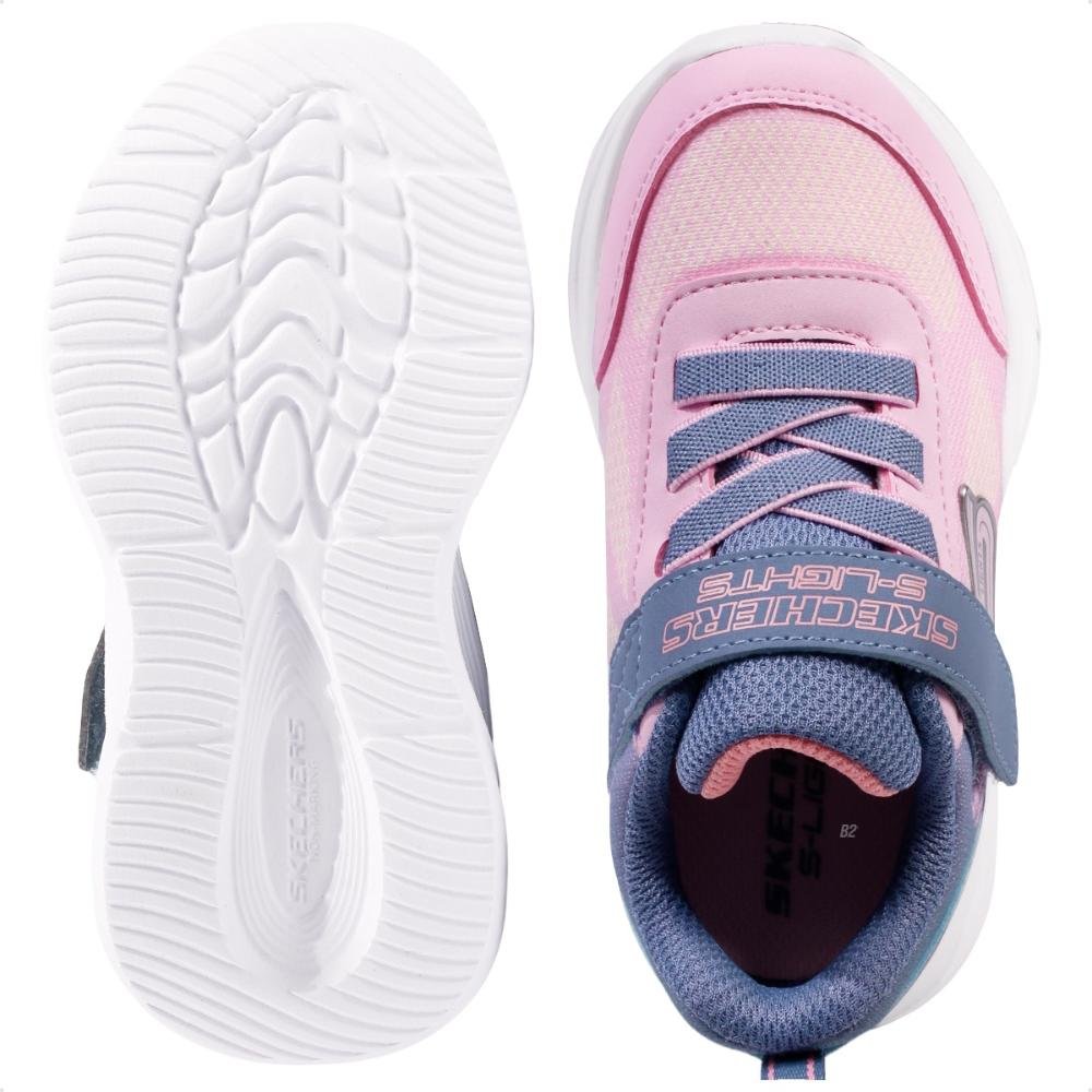 Tênis Skechers Sola Glow Ombre Deluxe Infantil Rosa/Lilás 6