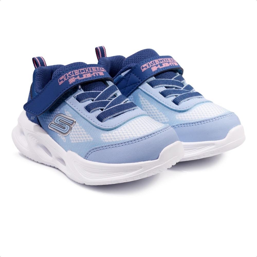 Tênis Skechers Sola Glow Ombre Deluxe Infantil Azul/Lilás 3