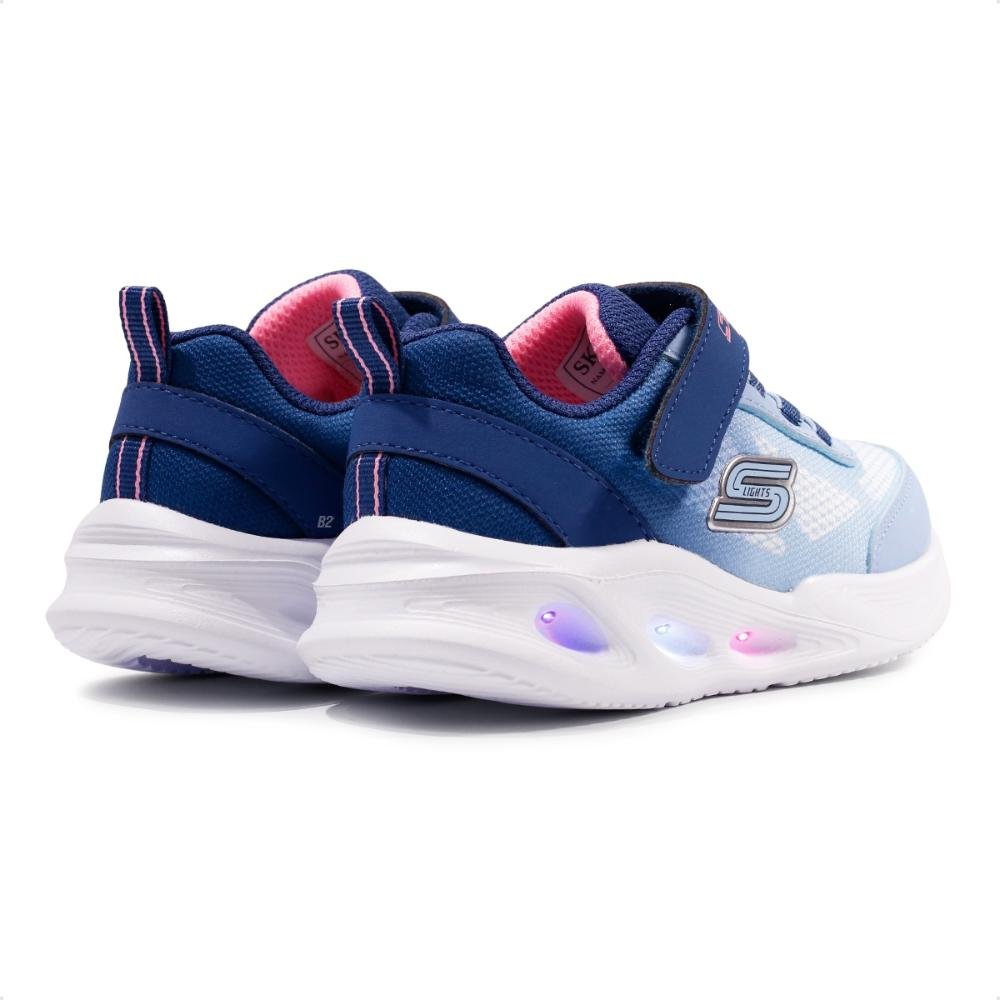 Tênis Skechers Sola Glow Ombre Deluxe Infantil Azul/Lilás 5