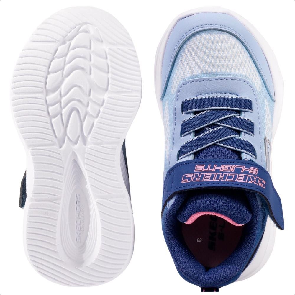 Tênis Skechers Sola Glow Ombre Deluxe Infantil Azul/Lilás 6