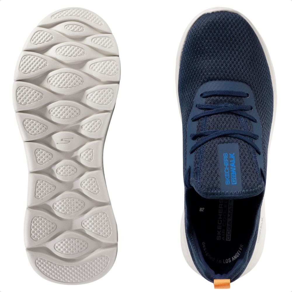 Tênis Skechers Go Walk Flex Saturn Horizon Masculino Marinho/Laranja 6