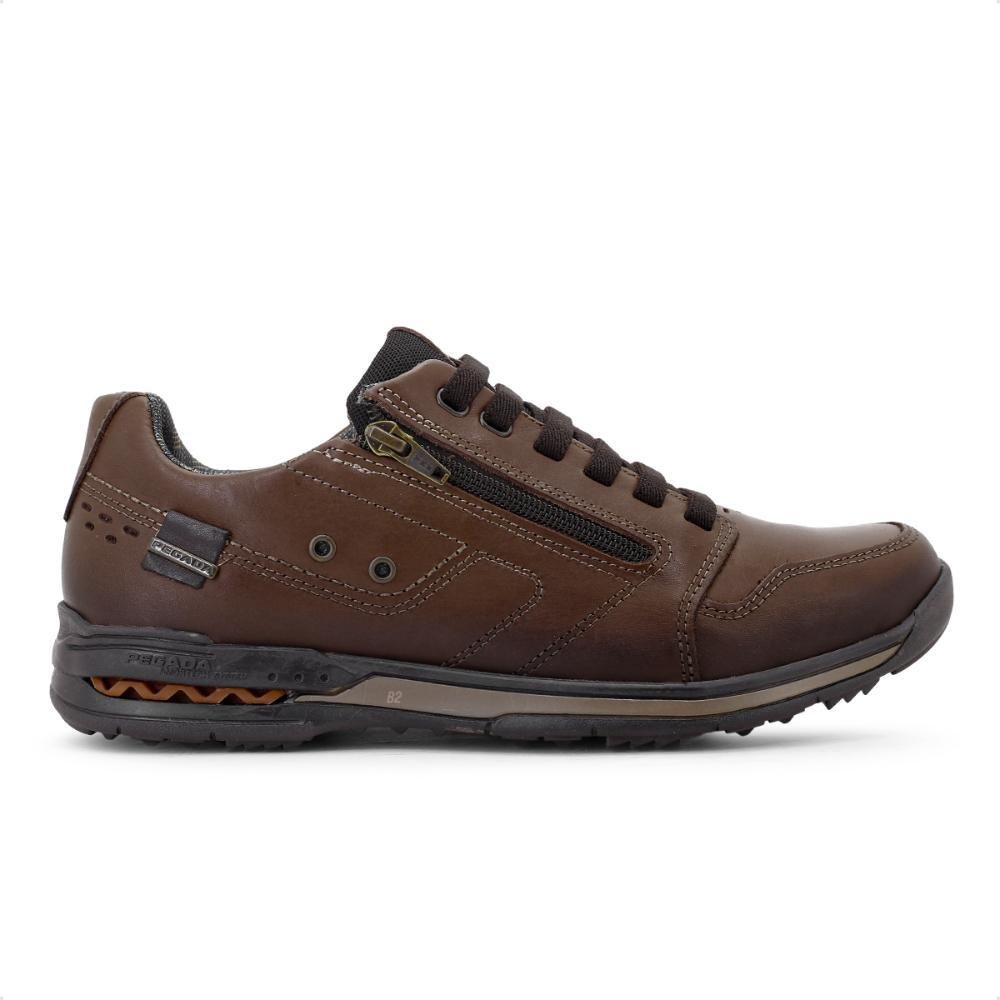 Sapatênis Pegada Gold Casual Com Zíper Masculino Marrom Escuro 1