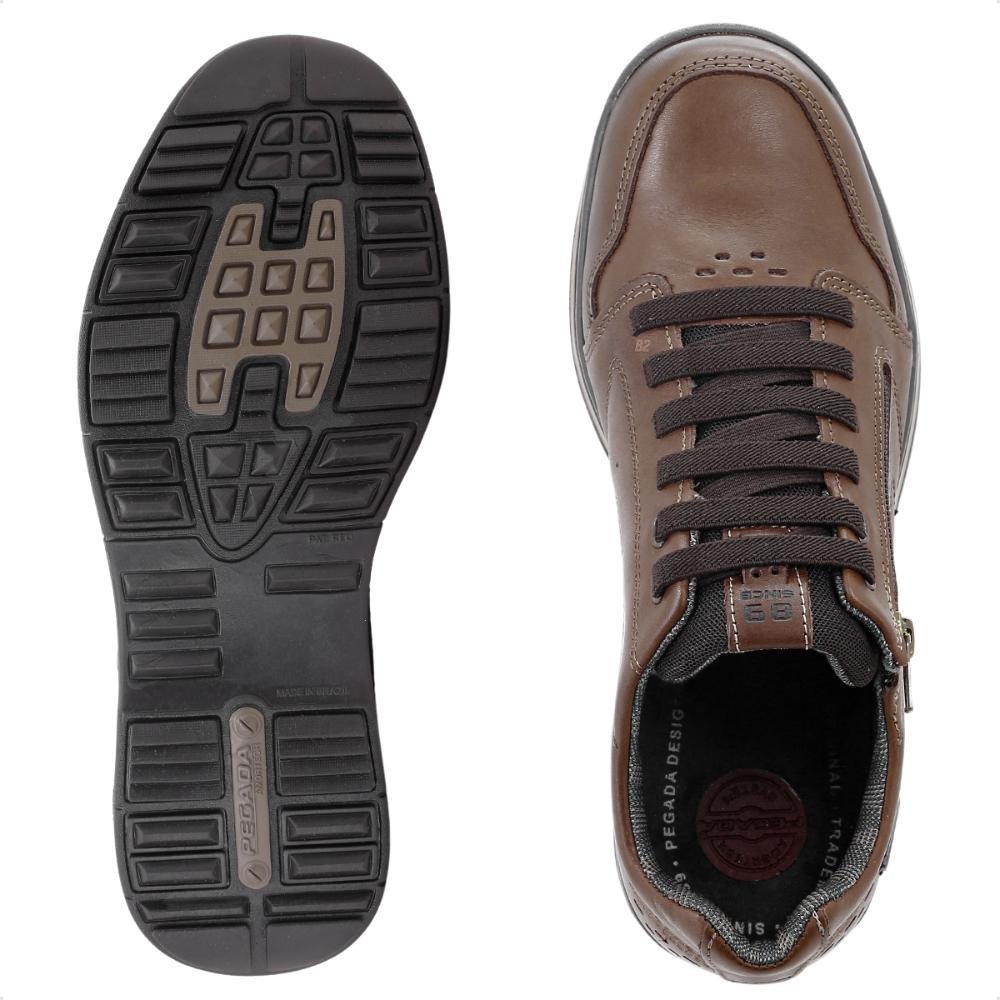 Sapatênis Pegada Gold Casual Com Zíper Masculino Marrom Escuro 5