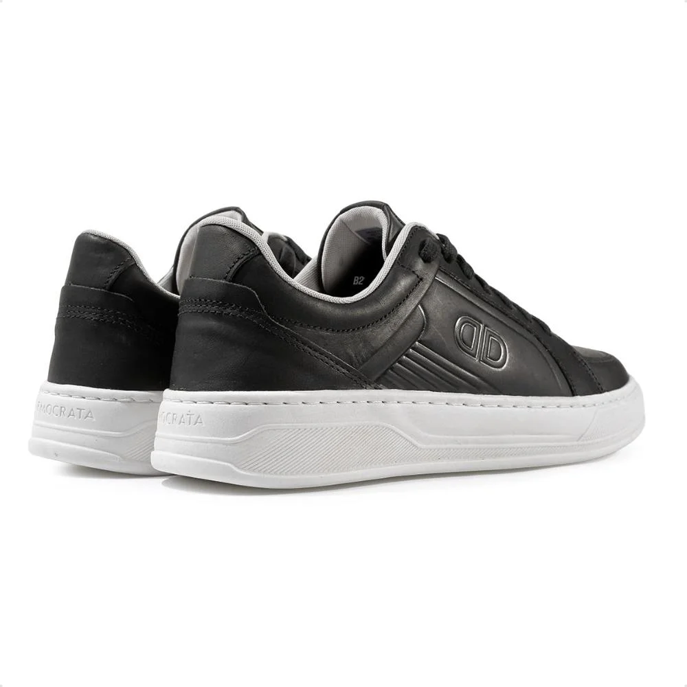 Sapatênis Democrata Denim Bold Casual Masculino Preto/Branco 3