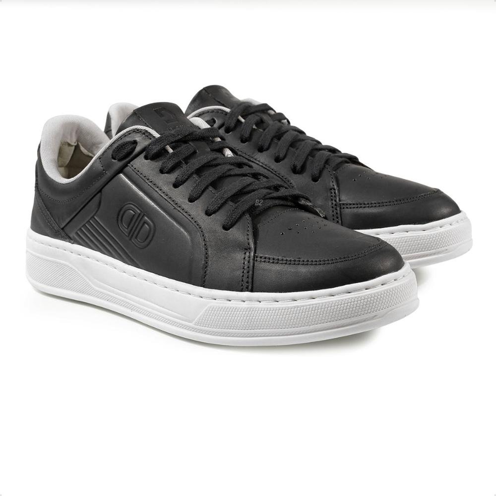 Sapatênis Democrata Denim Bold Casual Masculino Preto/Branco 5