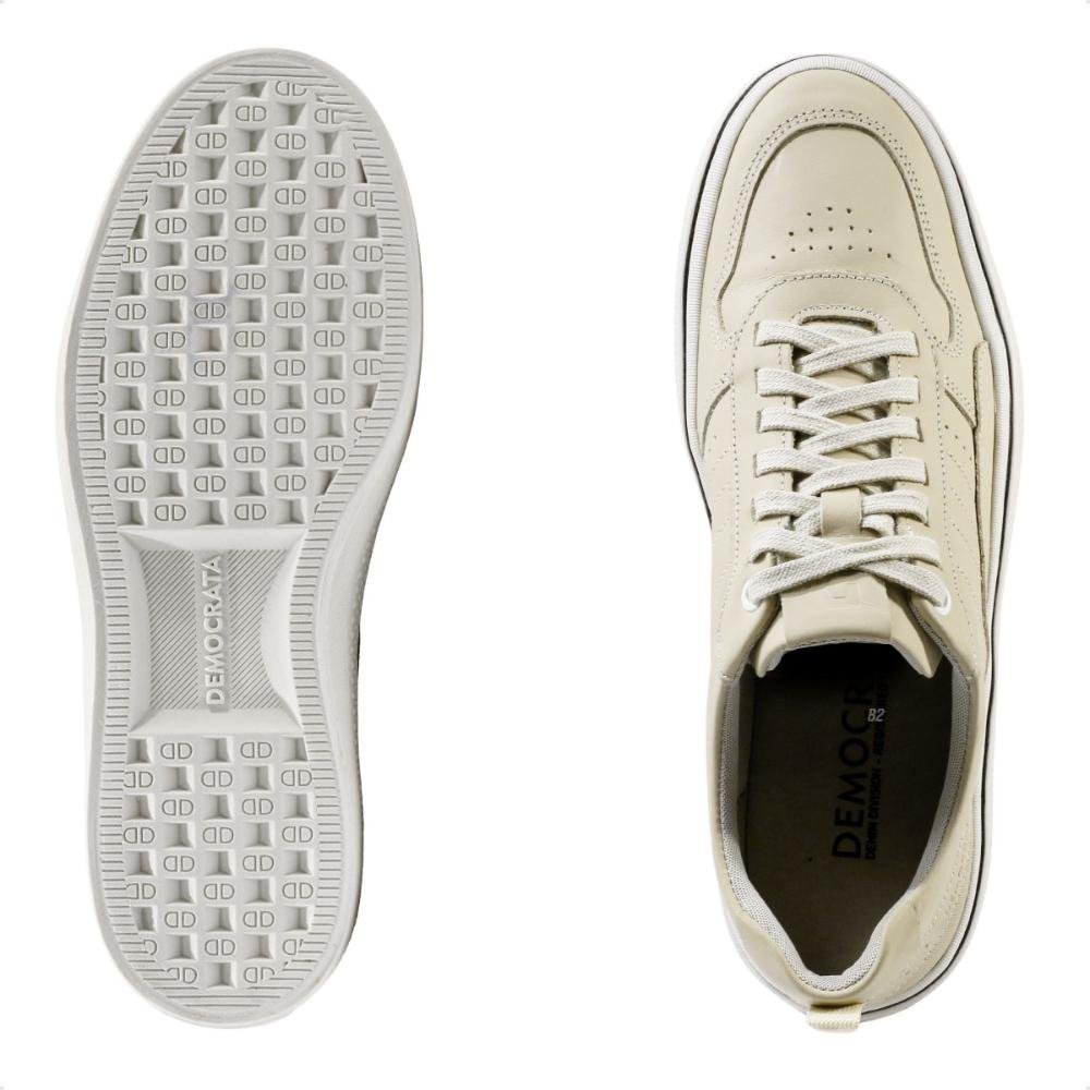 Sapatênis Democrata Denim Fender Casual Masculino Bege/Branco 6