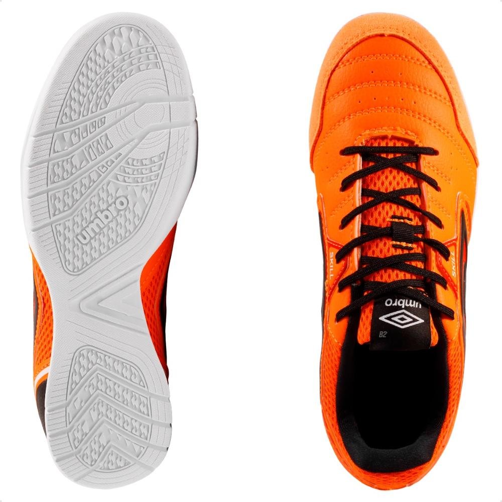 Chuteira Futsal Umbro Skill Unissex Laranja/Preto 6
