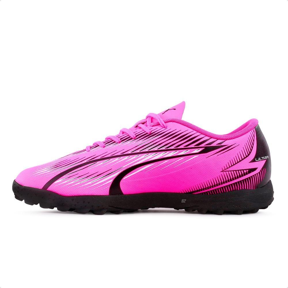 Chuteira Society Puma Ultra Play TT Bdp Unissex Rosa/Preto 2