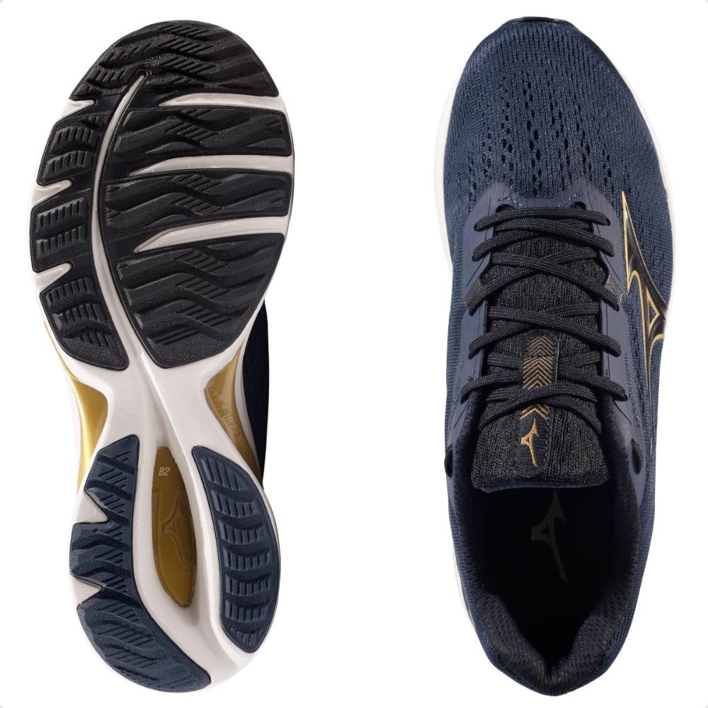 Tênis Mizuno Wave Vitality 6 Masculino Marinho/Dourado