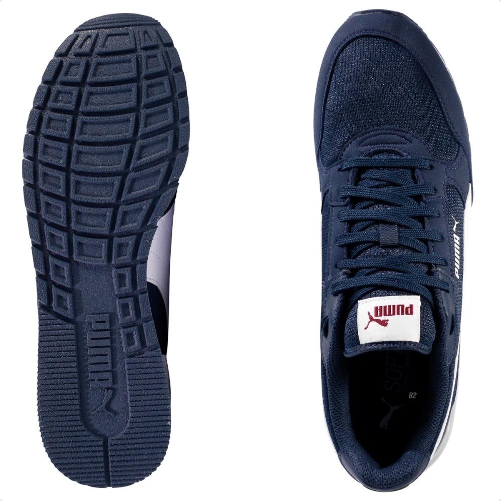 Tênis Puma St Runner V4 Unissex Marinho/Branco 6