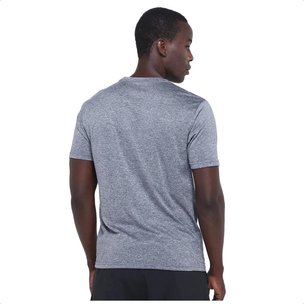 Camiseta Mizuno Treino Run Spark 2 Mescla Masculina Cinza/Marinho 2