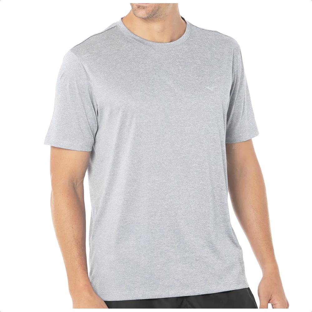 Camiseta Mizuno Treino Run Spark 2 Mescla Masculina Cinza 1