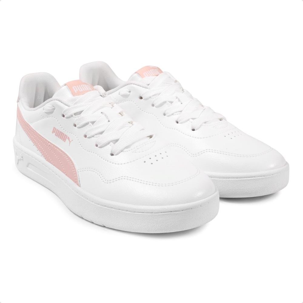 Tênis Puma Court Lally Feminino Branco/Rosa 3