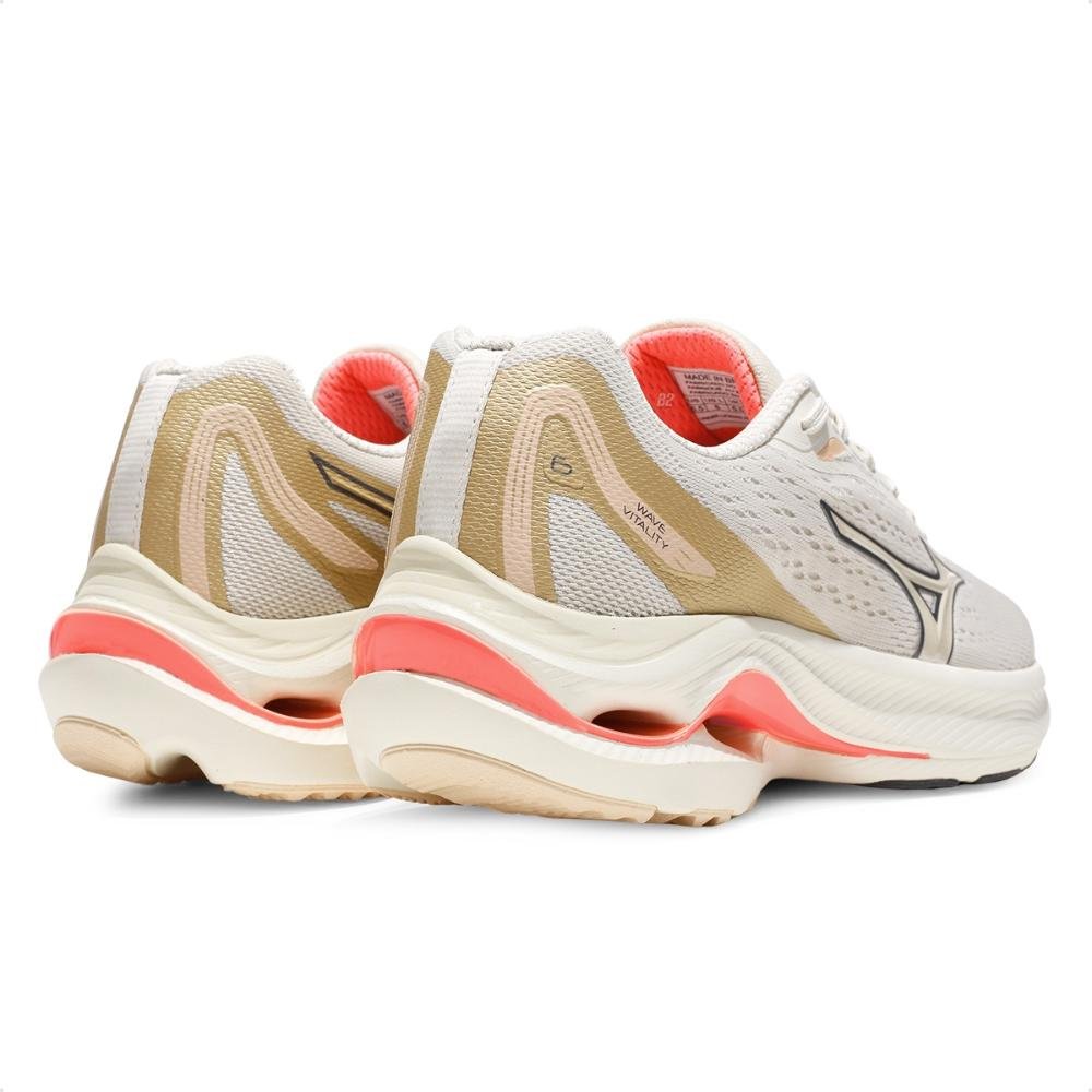 Tênis Mizuno Wave Vitality 6 Feminino Bege/Coral 5