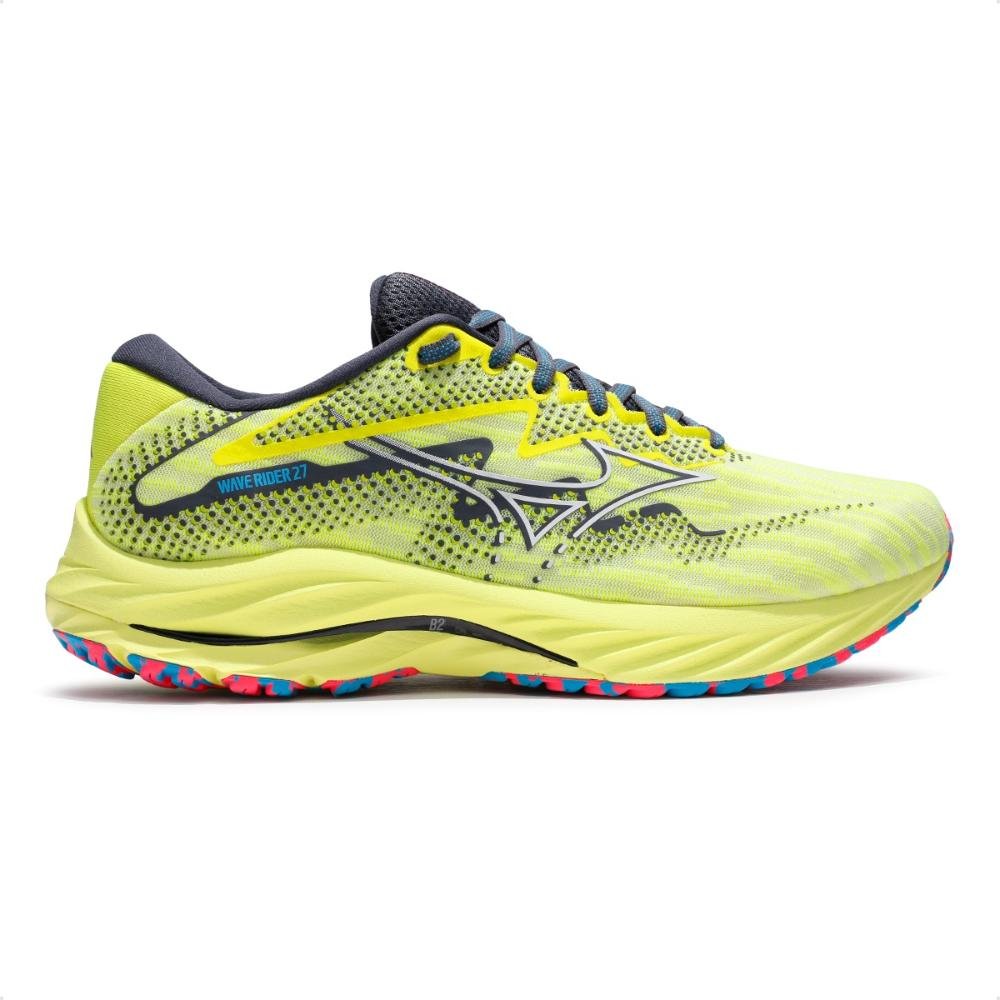 Tênis Mizuno Wave Rider 27 Masculino Amarelo/Chumbo 1