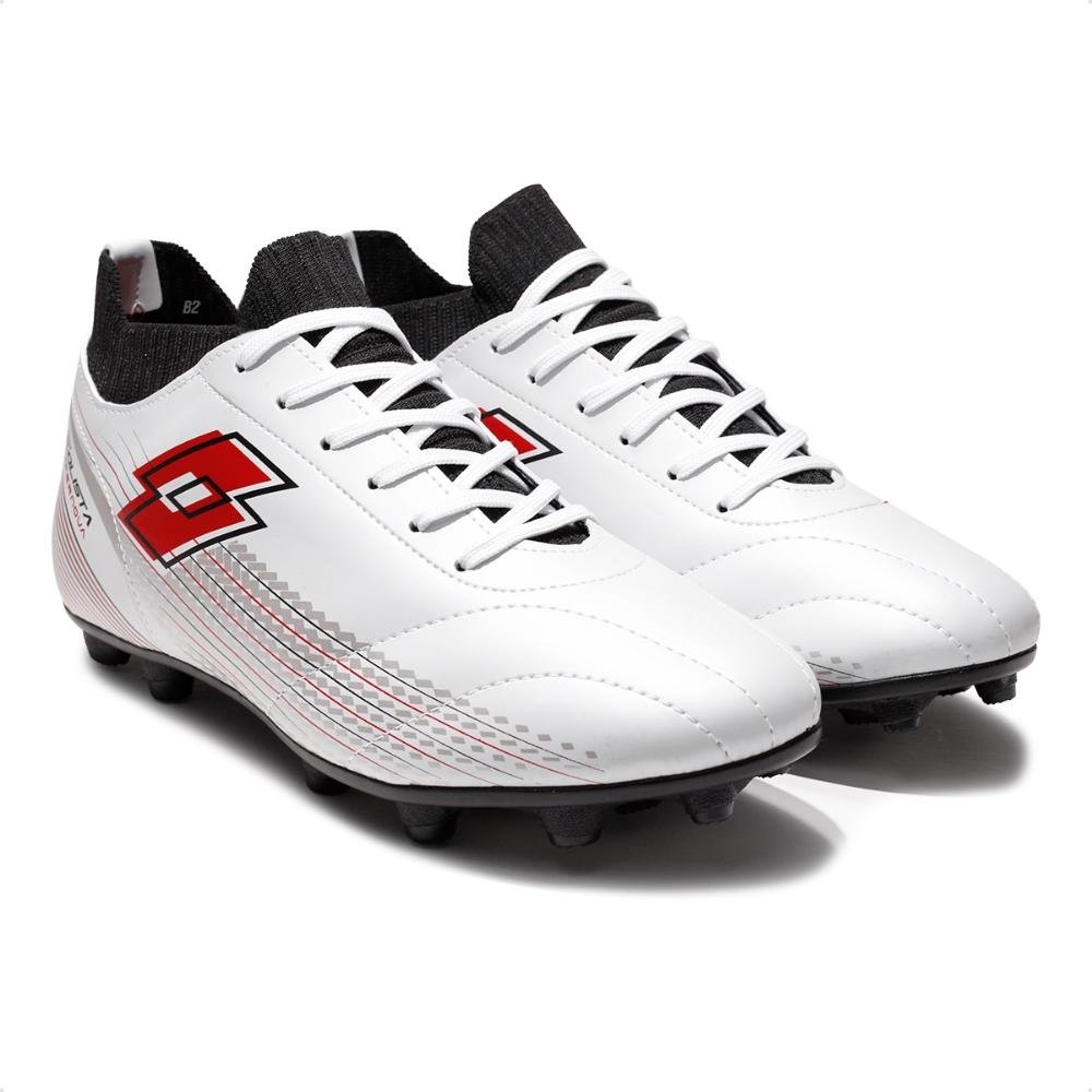 Chuteira Campo Lotto Solista Supernova Masculina Branco/Vermelho 3