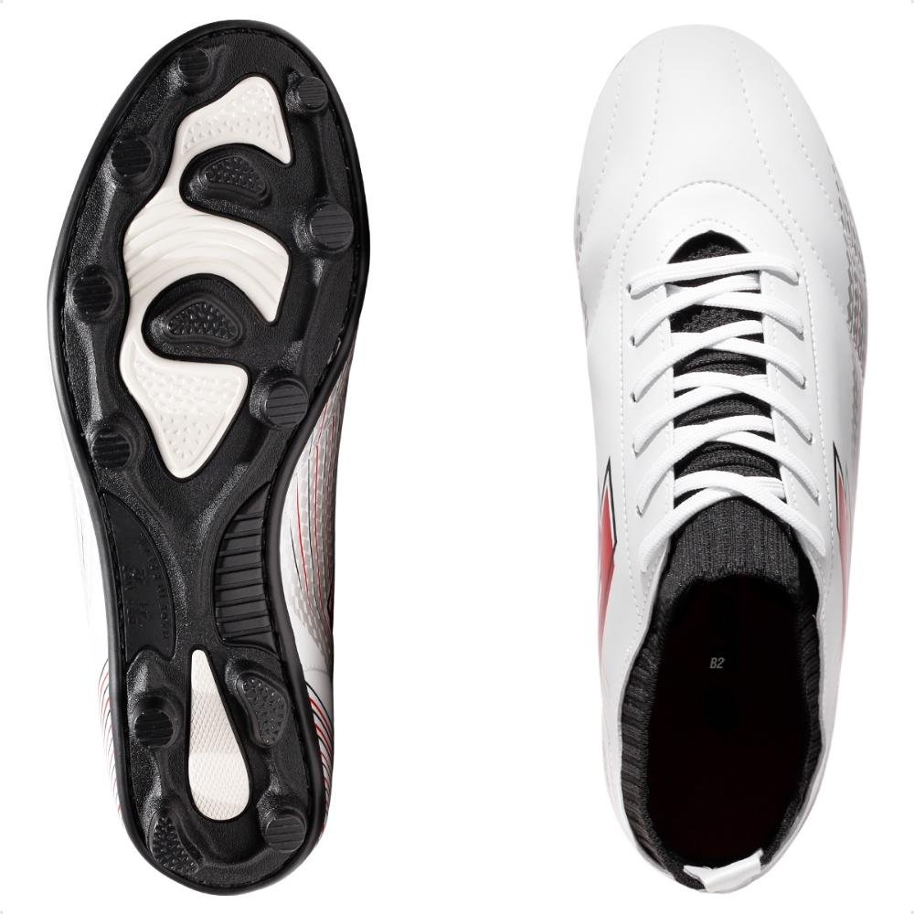Chuteira Campo Lotto Solista Supernova Masculina Branco/Vermelho 6