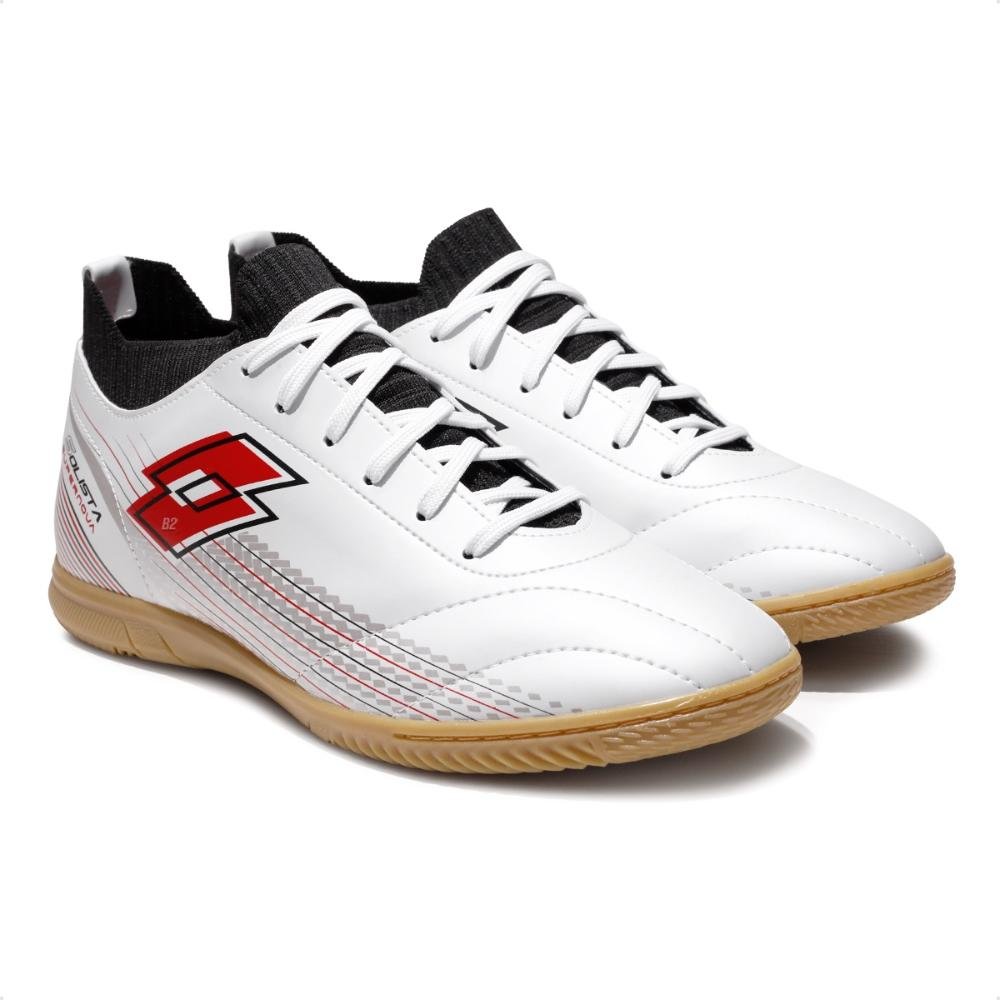 Chuteira Futsal Lotto Solista Supernova Masculina Branco/Vermelho 3