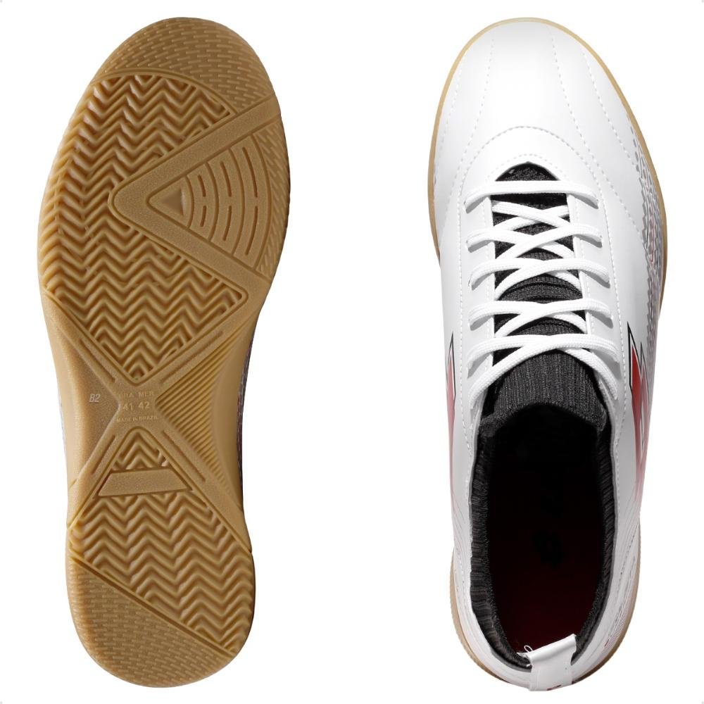 Chuteira Futsal Lotto Solista Supernova Masculina Branco/Vermelho 6