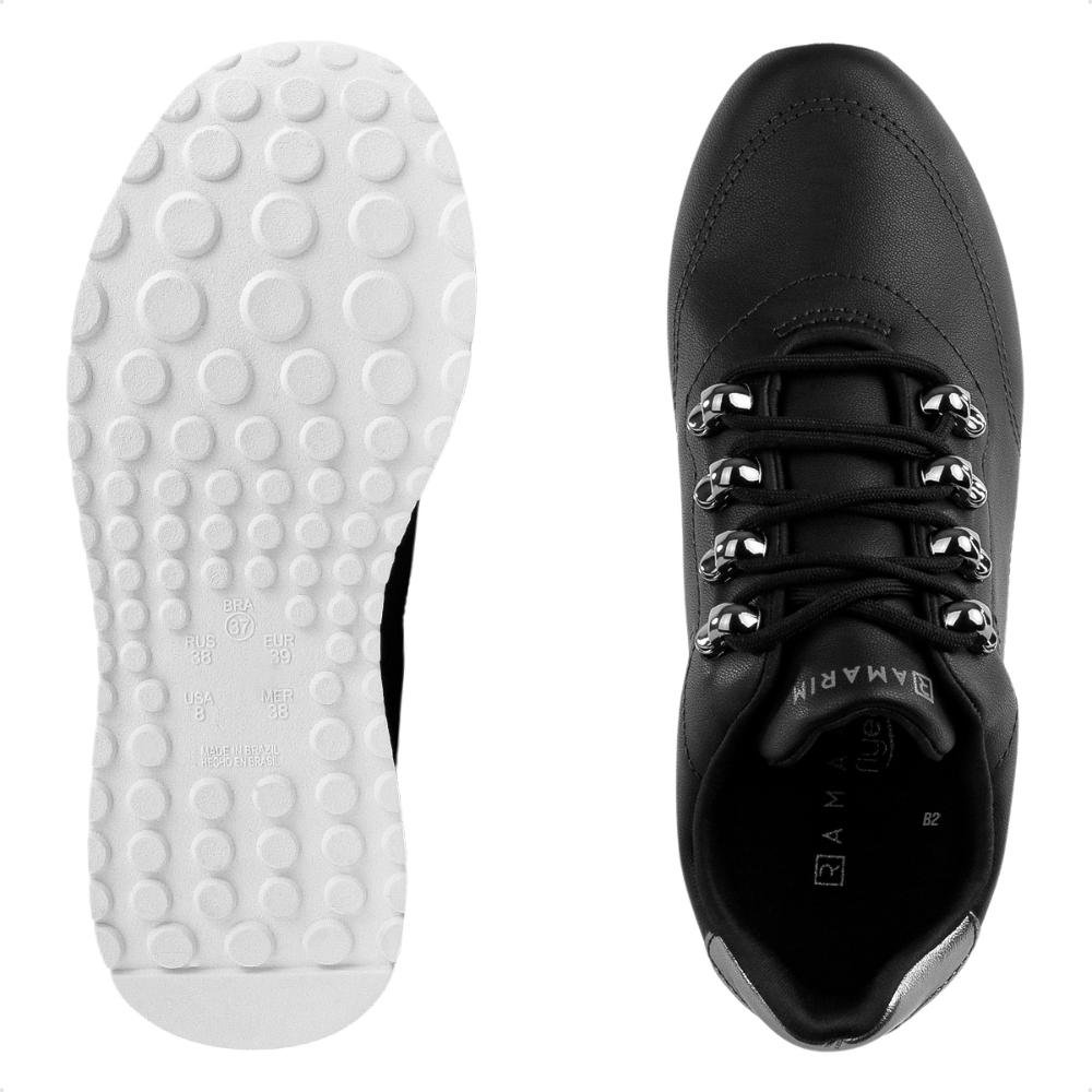 Tênis Ramarim Casual Ilhós Feminino Preto 6