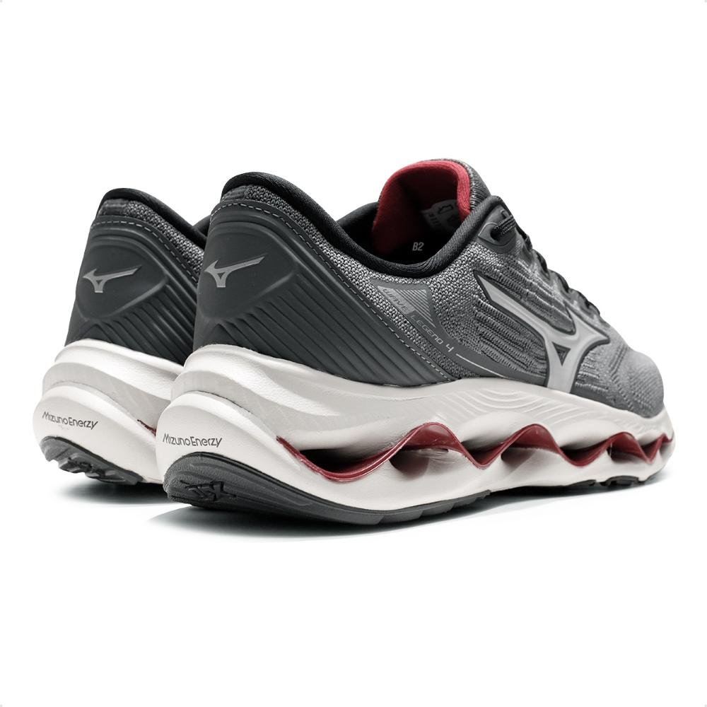 Tênis Mizuno Wave Legend 4 Masculino Chumbo/Vermelho 5