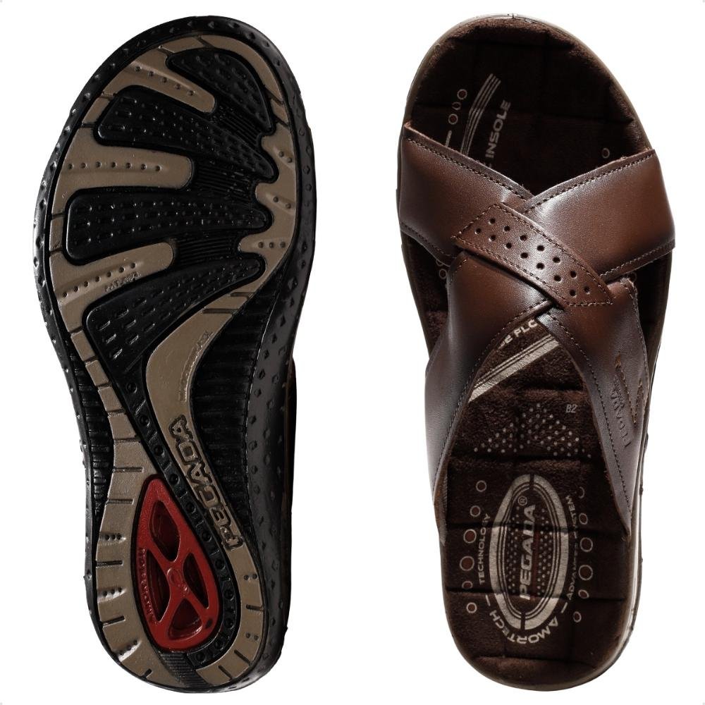 Chinelo Pegada Tiras Masculino Marrom Tabaco 6