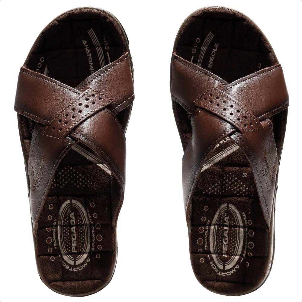 Chinelo Pegada Tiras Masculino Marrom Tabaco 7