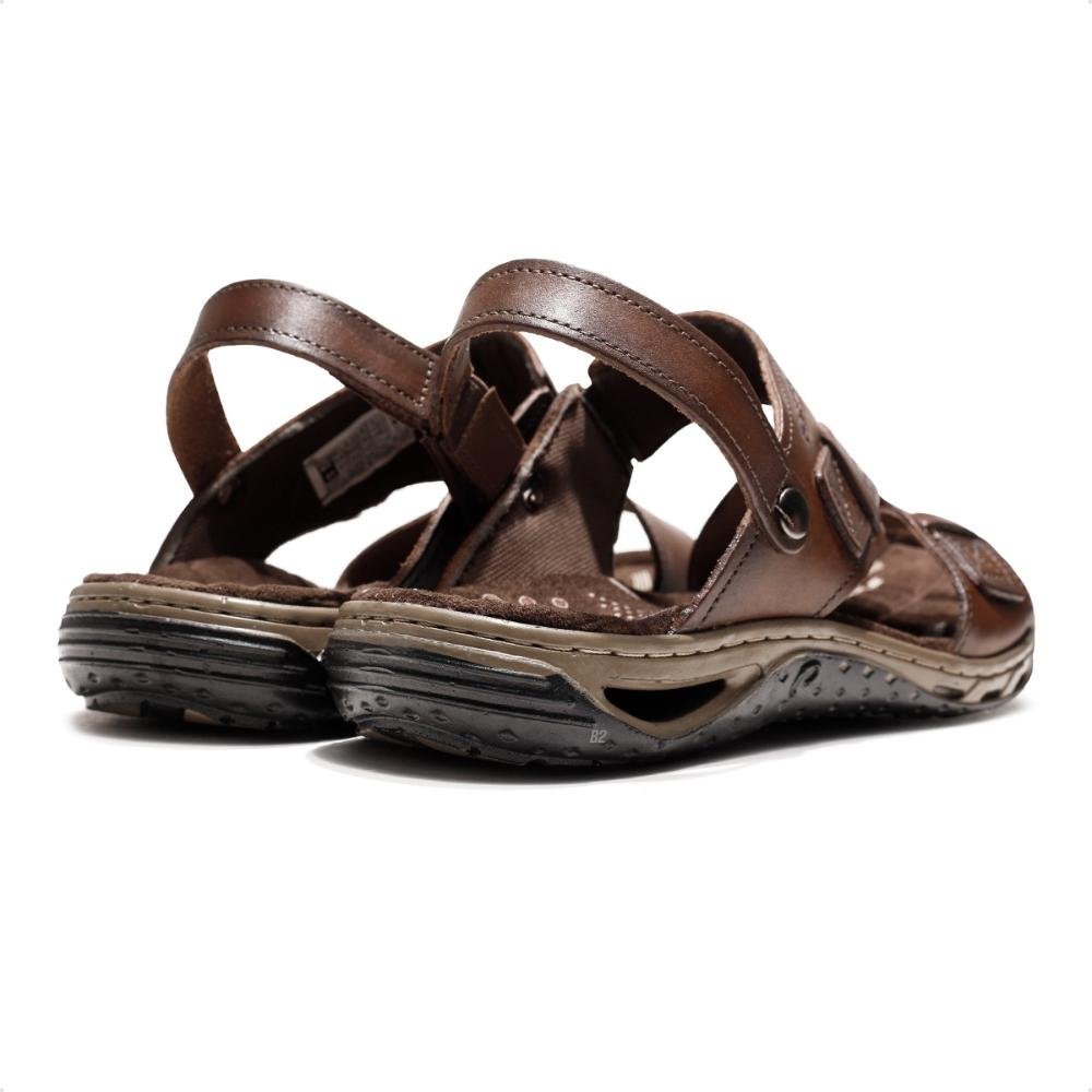 Sandália Pegada Tiras Masculina Marrom 5