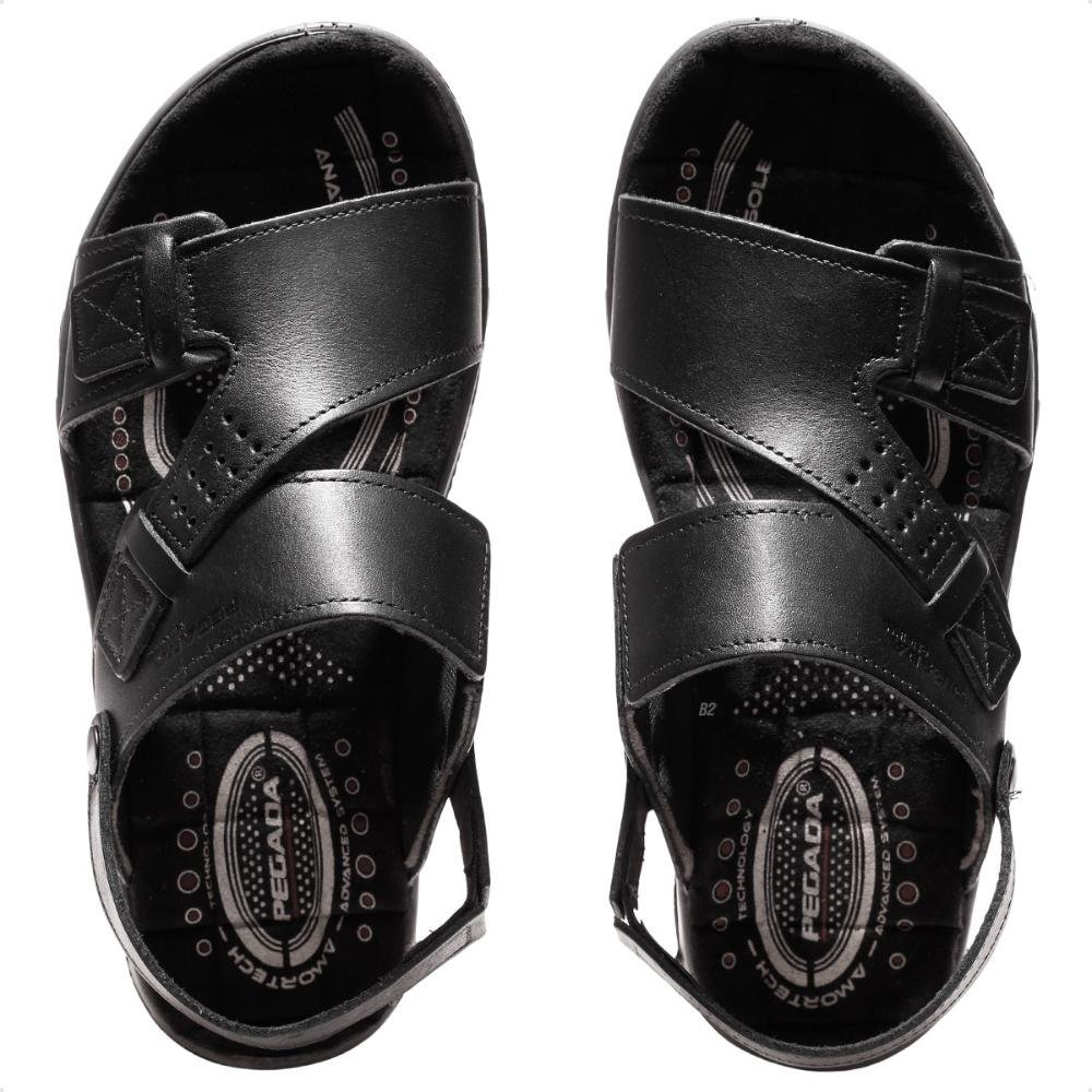 Sandália Pegada Tiras Masculina Preto 7