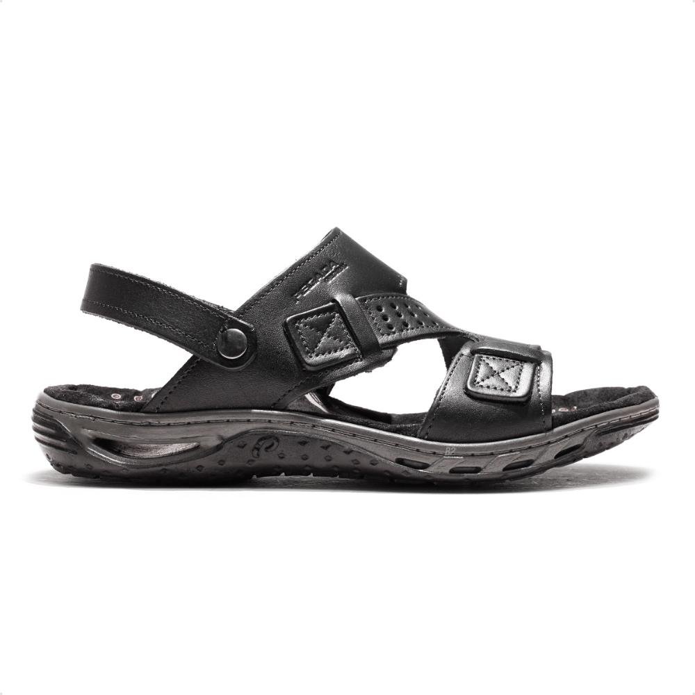 Sandália Pegada Tiras Masculina Preto 1