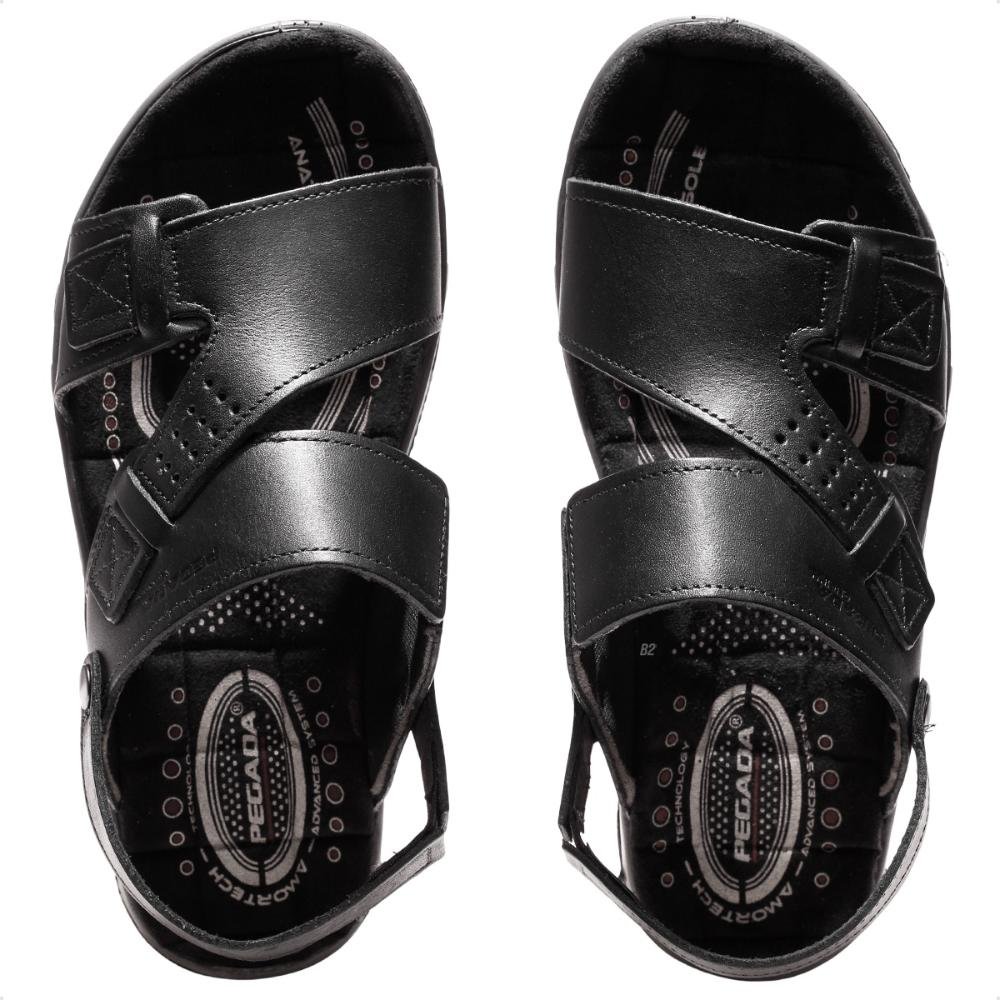 Sandália Pegada Tiras Masculina Preto 7