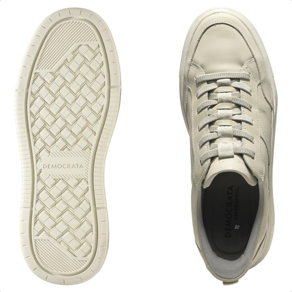 Sapatênis Democrata Pace Calce Fácil Casual Masculino Bege/Creme 6