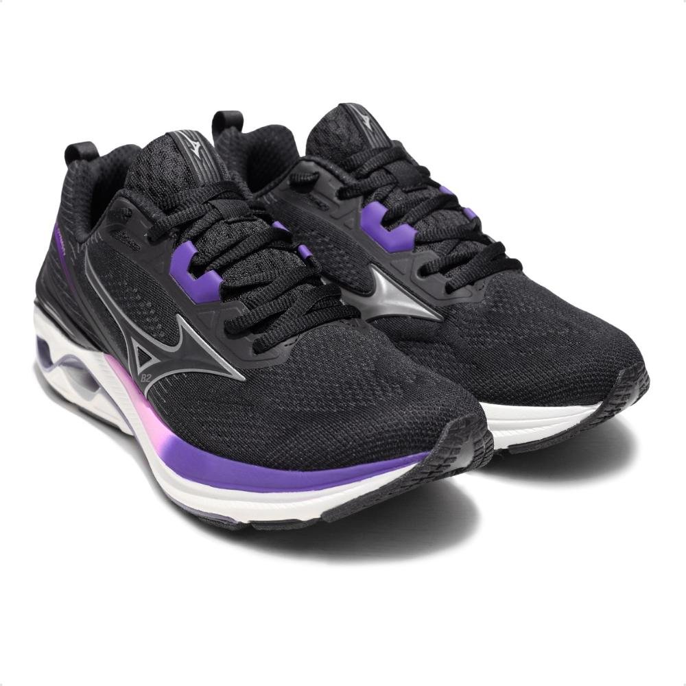 Tênis Mizuno Wave Dynasty 7 Feminino Preto/Roxo 3
