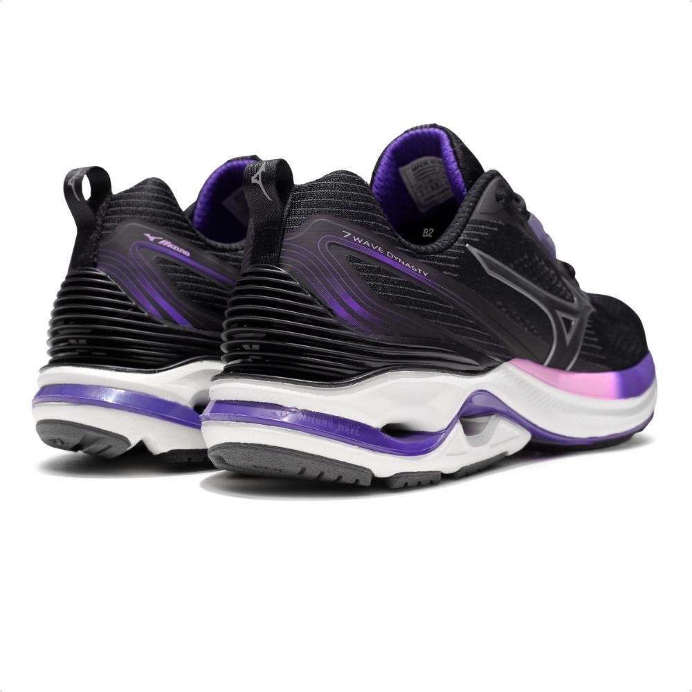 Tênis Mizuno Wave Dynasty 7 Feminino Preto/Roxo 5